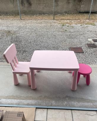 Tavolino sedia sgabello per bambini