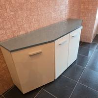 MOBILE "BASSO" BIANCO TOP VETRO