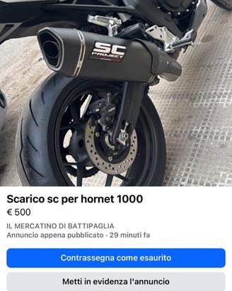Scarico sc hornet 1000