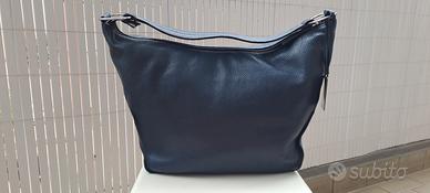 Borsa Furla Lara Hobo pelle martellata blue navy