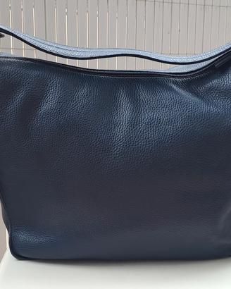 Borsa Furla Lara Hobo pelle martellata blue navy