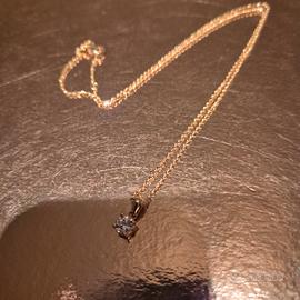 catenina oro 750 con solitario in zirconite 