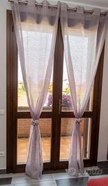 3 coppie tende eleganti con anelli color argento 