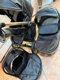 TRIO IN PELLE NERO E ORO