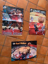 3 poster NBA originali anni 90 Hill Malone Mutombo