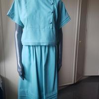 Completo vintage verde tiffany blusa+gonna