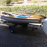 Barca a vela Finn in legno anni 60