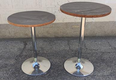 Coppia tavolini alti da bar bistrot diametro 60 cm