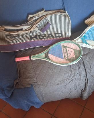 racchette da tennis vintage maxima con borsa head