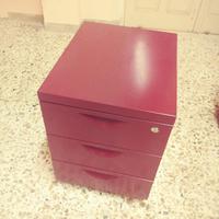 Cassettiera ufficio acciaio 3 cassetti amaranto