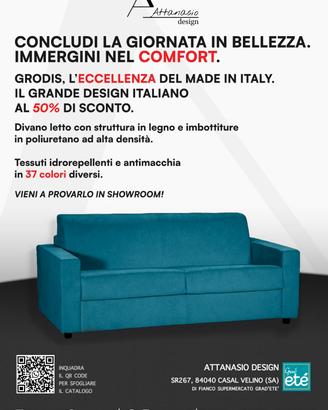 Divano Letto GRODIS Idrorepellente -Made in Italy