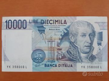 Banconota 10.000 lire A. Volta del 1984