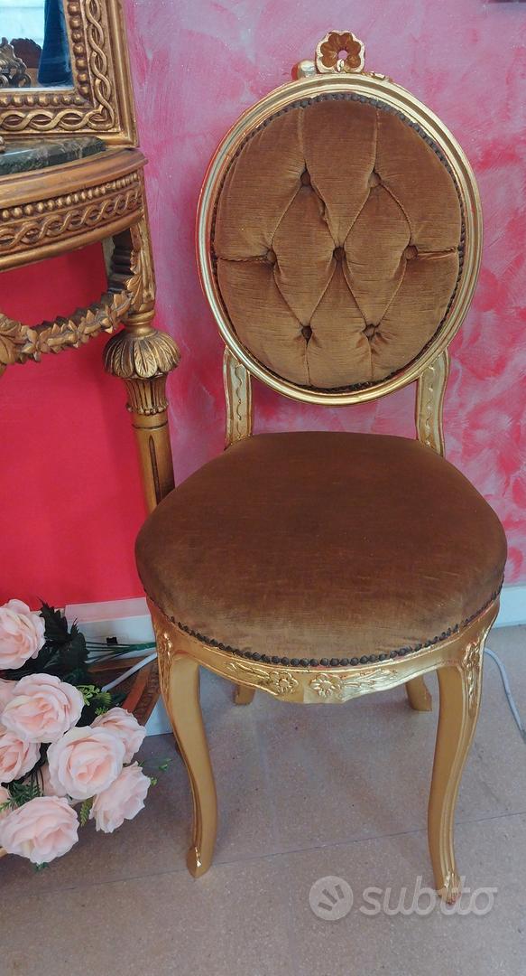 Coppia di sedie stile Barocco in foglia oro Collezionismo In