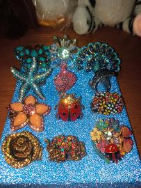 12 anelli bijoux elastici 