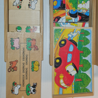 Domino e puzzle con cubi bambini