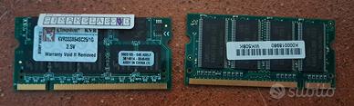 Lotto 2 Banchi RAM SODIMM DDR per Notebook 