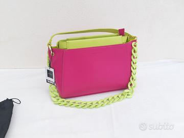 Borsa fucsia verde mela  dorata  Emanuela Biffoli