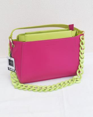 Borsa fucsia verde mela  dorata  Emanuela Biffoli