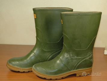 Stivali gomma verdi bassi tronchetto