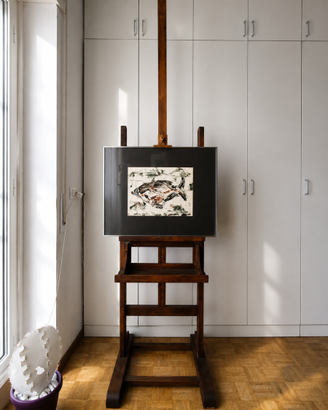 Cavalletto da pittore professionale in legno
