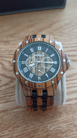 Orologio uomo legno e acciaio
