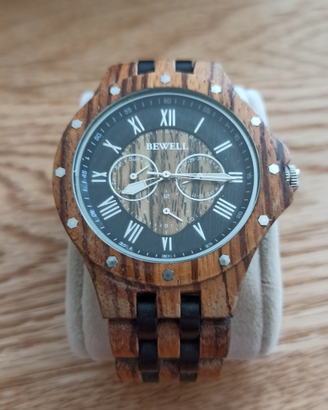 Orologio uomo legno e acciaio