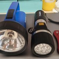 3 torce funzionanti ma senza batterie