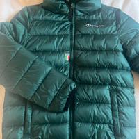 Giacca imbottita con cappuccio verde ragazzo 