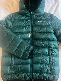 Giacca imbottita con cappuccio verde ragazzo 