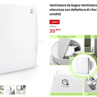 Aspiratore Ventola bagno 100 mm Sensore umidità