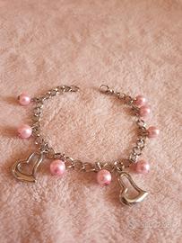 Braccialetto con perle rosa