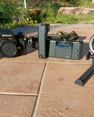 Nikon F3, Motore, soffietto macro, borsa originale