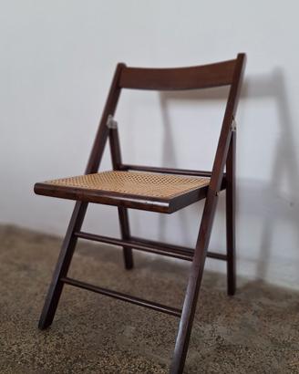 Sedia in faggio e paglia di Vienna anni '70