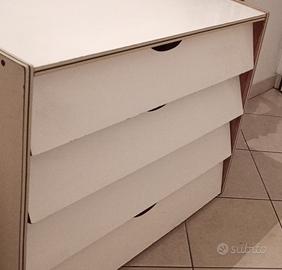 Scarpiera bianca 4 ante