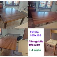 Tavolo allungabile con 4 sedie
