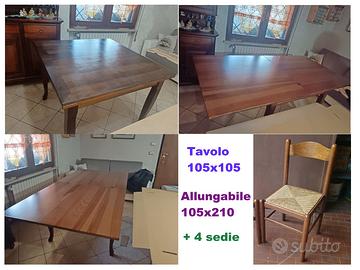 Tavolo allungabile con 4 sedie