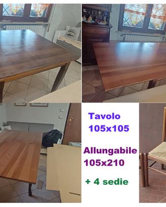 Tavolo allungabile con 4 sedie