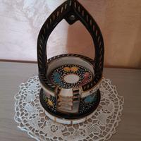 Vecchio poggiamestoli a forma di pozzo "Deruta"