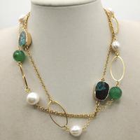 Collana Crisoprasio, Perle e Giada