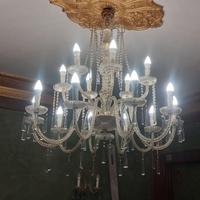 lampadario in vetro cristallo con applique