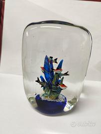 Fermacarte vetro Murano acquario anni 60