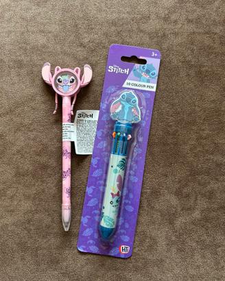 Set 2 Penne Disney Stitch: 1 Gel + 1 Multicolore