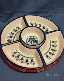 Vassoio in vimini con 5 salsiere ...nuovo 