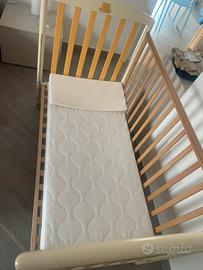 Lettino  con sponde + materasso e cuscino