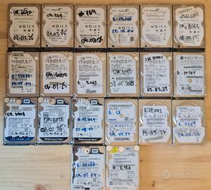 Blocco 20 HDD 250Gb SATA tutti testati funzionanti
