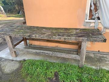 Bancone o tavolo da falegname in quercia