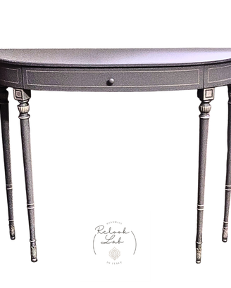 Consolle legno nuova dipinta a mano grigio chiaro