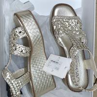 Sandali color platino n. 36