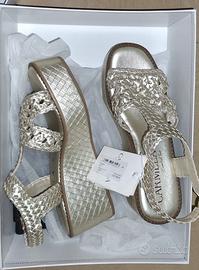 Sandali color platino n. 36