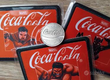 VECCHIO GETTONE COCA COLA E TOPPE COCA COLA MARVEL